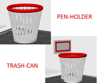 Basketball Pen Holder - Trash Can