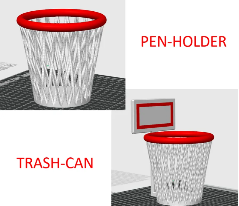Basketball Pen Holder - Trash Can
