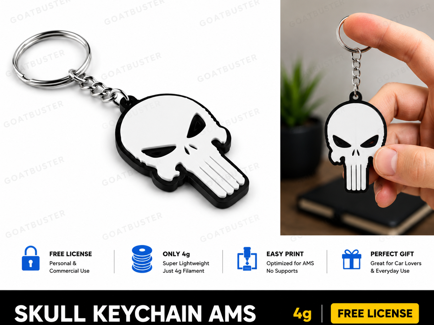 Punisher keychain ams free