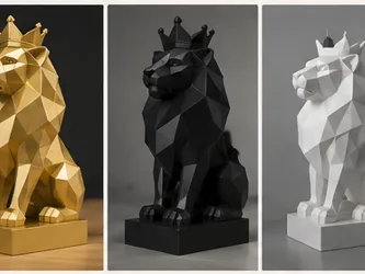 Low Poly Royal Dutch Lion 