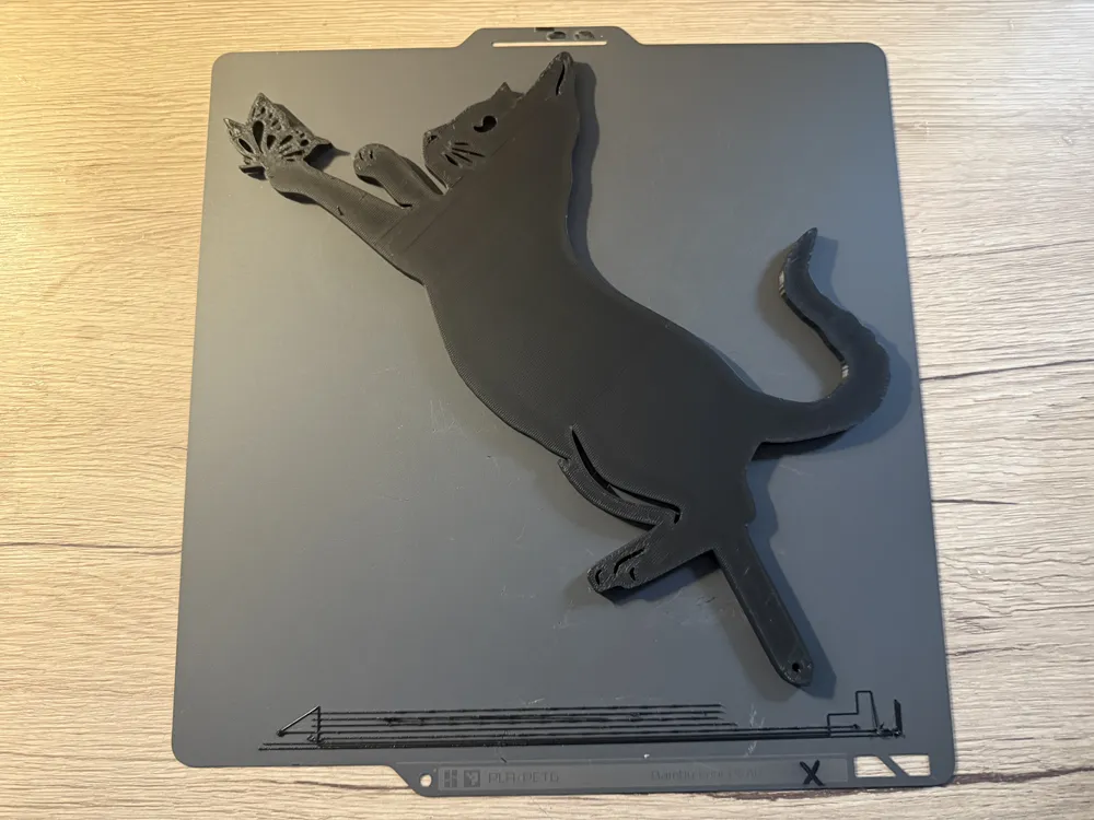 Cat with Butterfly for the Garden - Free 3D Print Model - MakerWorld