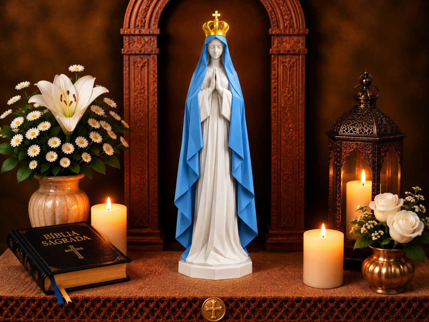 NOSSA SENHORA DE FÁTIMA - MINIMALISTA - LOW POLY - 1