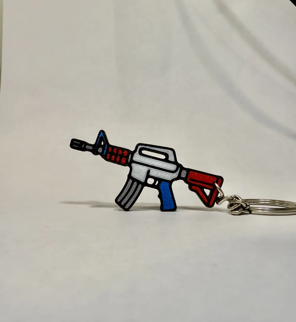 AR-15 keychain (customizable) - Free 3D Print Model - MakerWorld