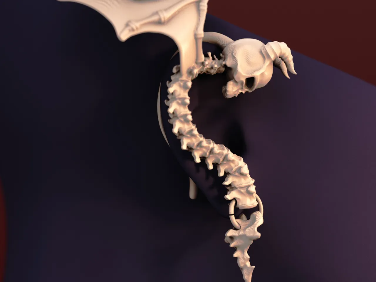 Shoulder Devil - Spine Inspired Earcuff Earring view 2