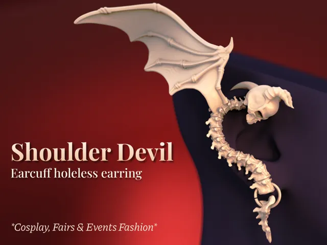 Shoulder Devil - Spine Inspired Earcuff Earring