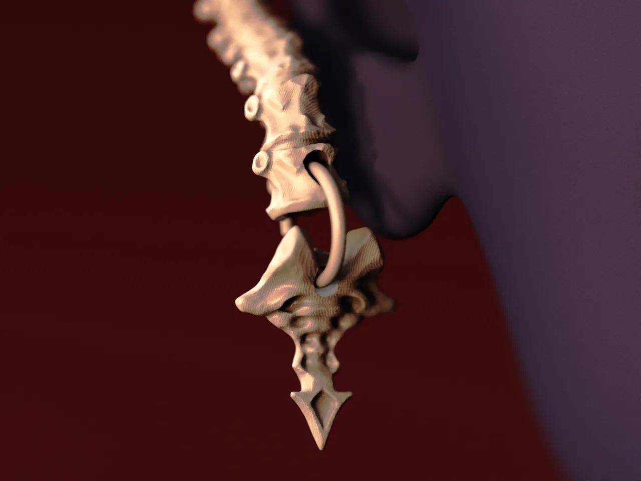 Shoulder Devil - Spine Inspired Earcuff Earring view 3