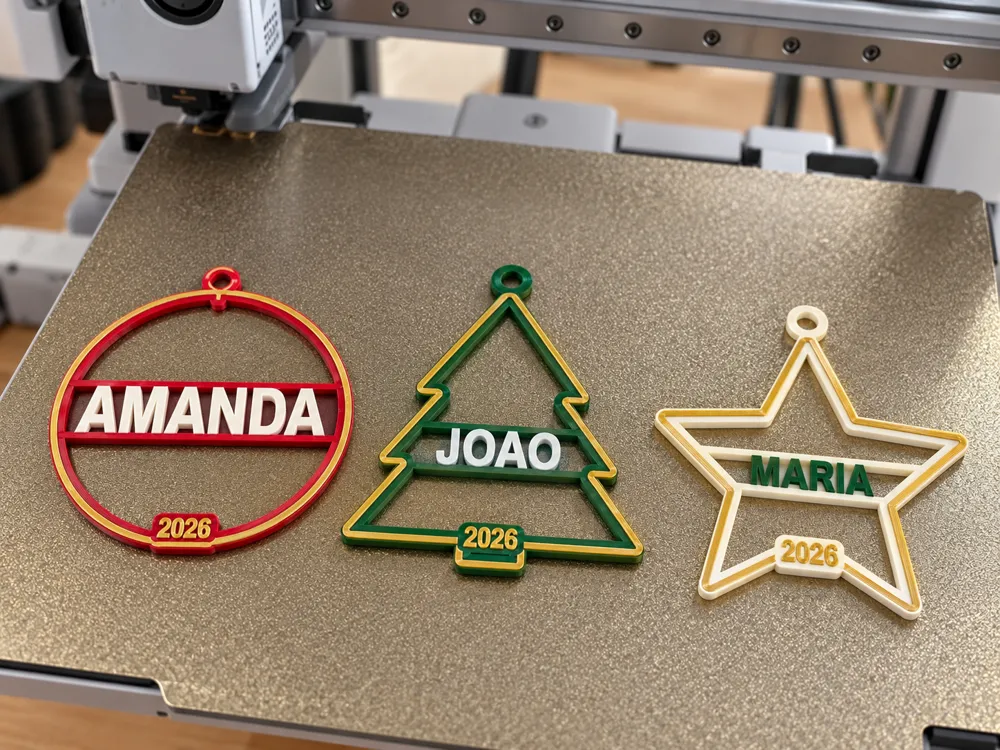 Printable Loop Border Personalized Christmas Tree Ornaments - Free 3D Print Model - MakerWorld