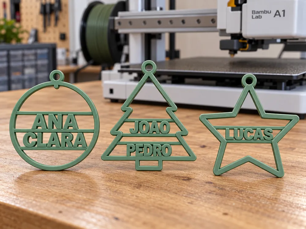 Printable Loop Border Personalized Christmas Tree Ornaments - Free 3D Print Model - MakerWorld