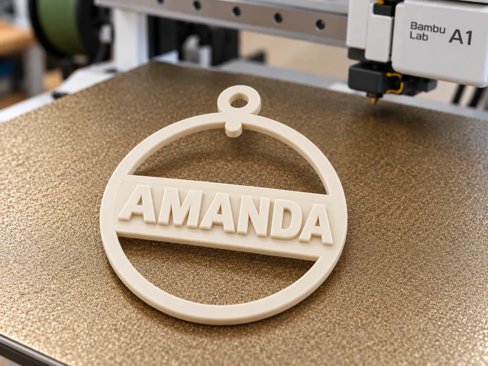 Printable Loop Border Personalized Christmas Tree Ornaments - Free 3D Print Model - MakerWorld