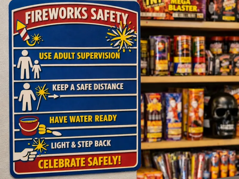 HueForge Fireworks Safety Sign