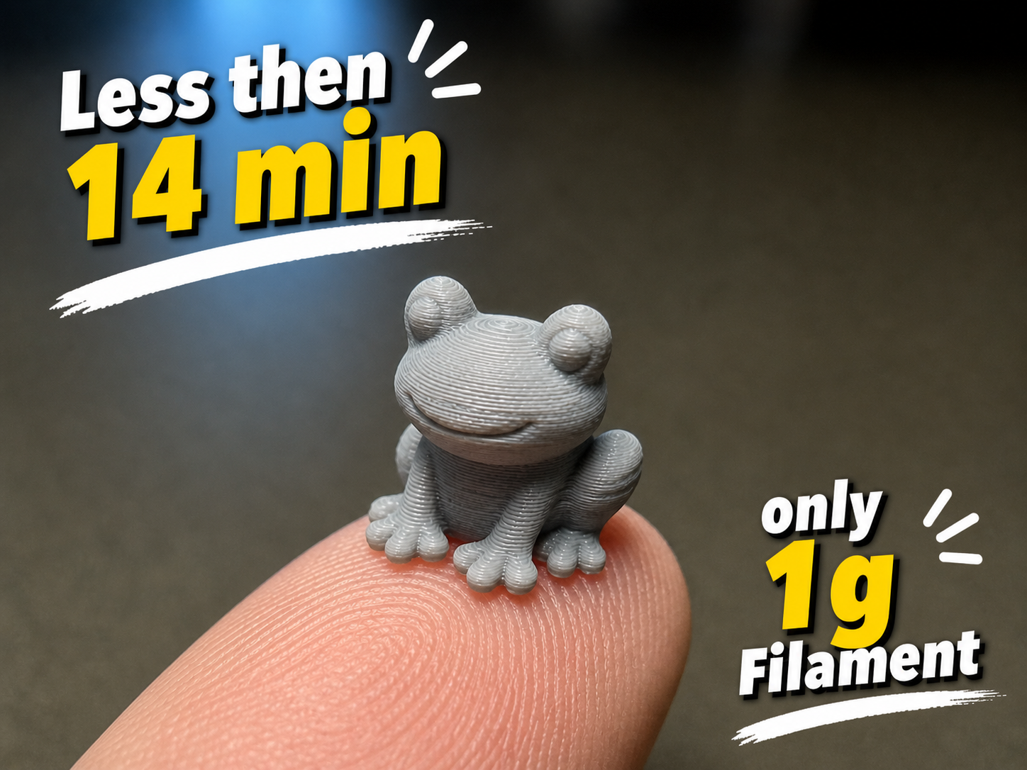 Mini Frog – 14 Min – No Support - 1g Filament