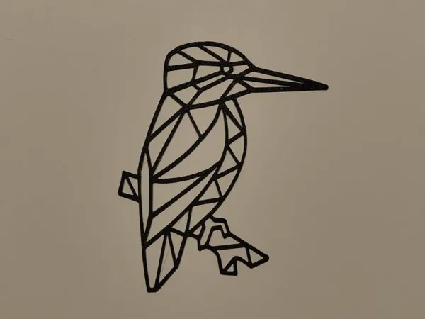 Oiseau low poly pour déco murale