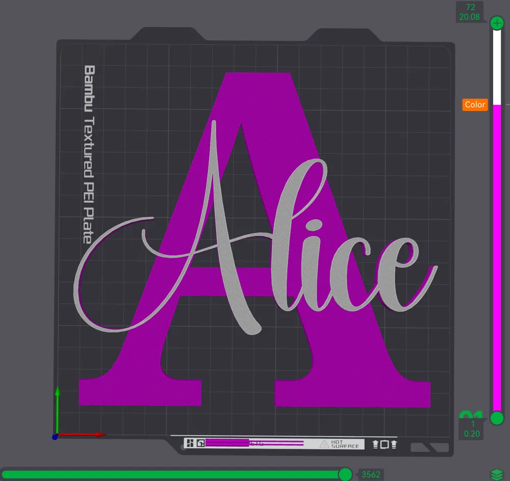 ALICE name ornament sign nametag - Free 3D Print Model - MakerWorld