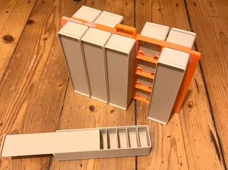 Gridfinity vertical transport tray & closed boxes