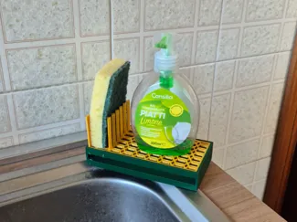 Sponge & Soap Holder - Sink Caddy with Drip Tray