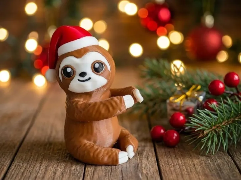 Santa Sloth Tree Topper
