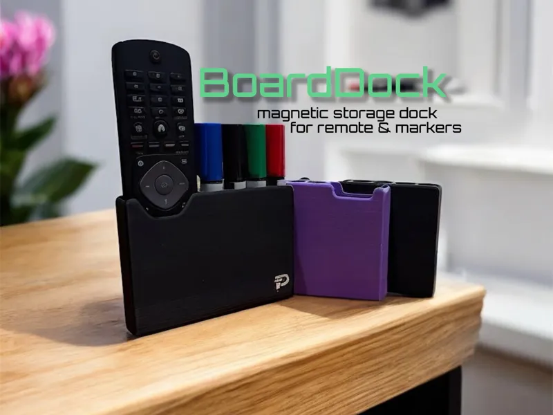BoardDock – magnetic storage for remote & markers