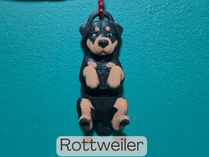 Llavero: ROTTWEILER - Articulated Keychain Toy Flexi Dog. Referencia del modelo original.