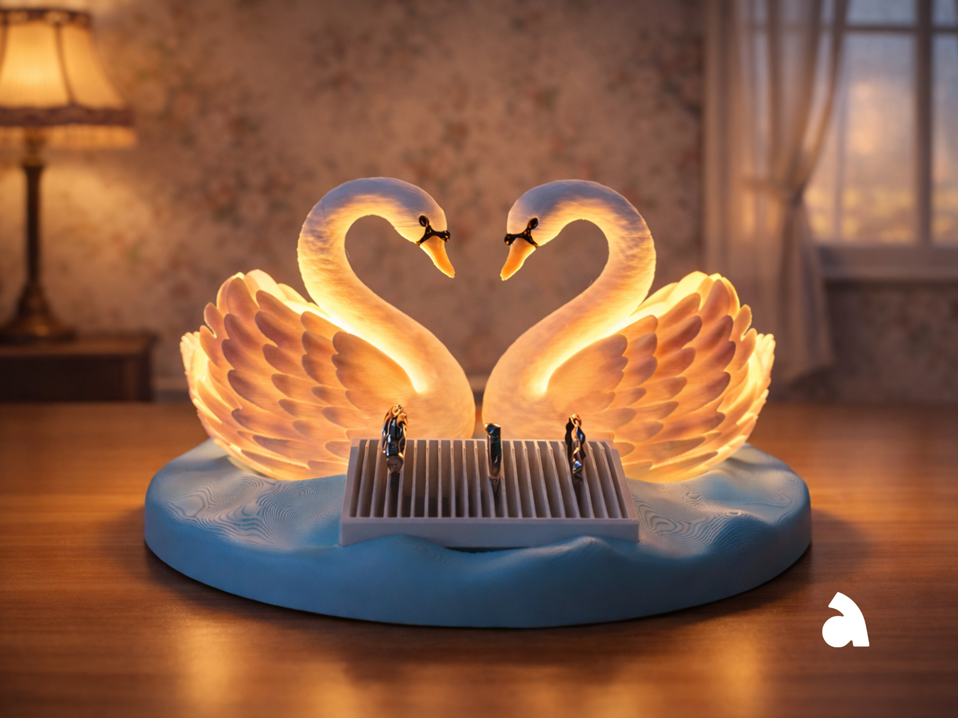 Swan Ring Holder & Decorative Lamp
