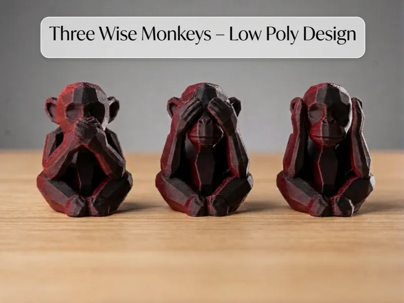 Three Wise Monkeys – Low Poly Design