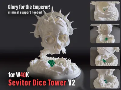W40k Servitor Skull Dice Tower V2