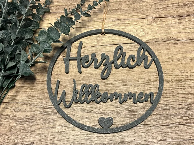 Türschild Herzlich Willkommen