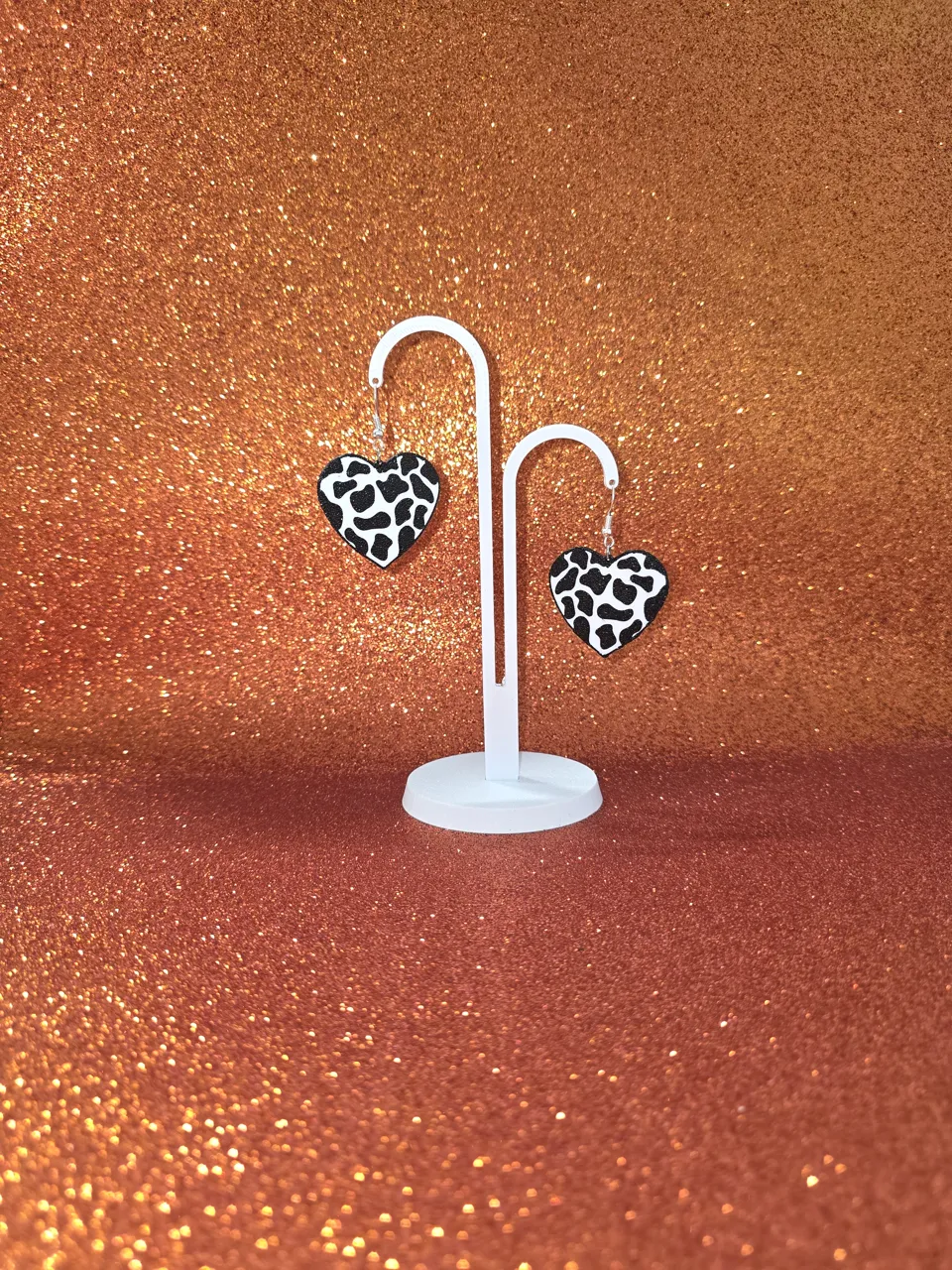 Cow heart earrings view 3