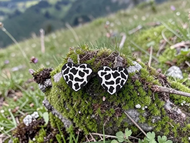 Cow heart earrings
