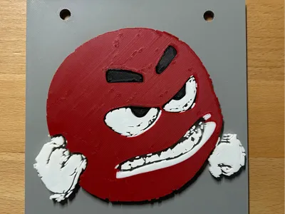 Red Smiley Grrrrrr 15x15cm