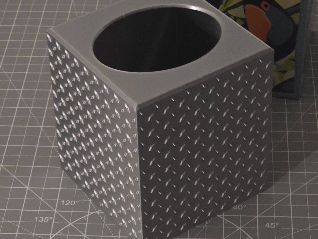 Decorative Tissue Box Cover, Cube (Diamond Plate)