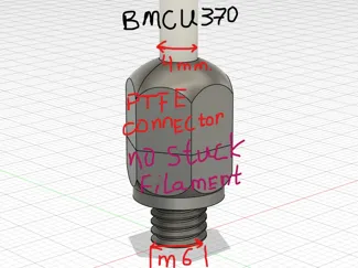 PTFE tube connector for BMСU 370, M6