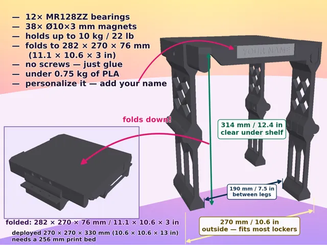 Fold Flat Locker Shelf
