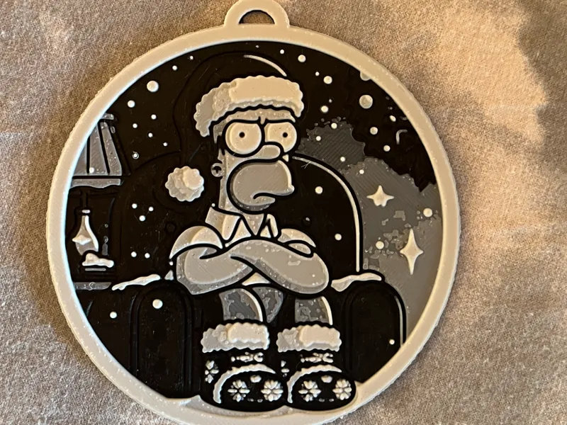 Hueforge Christmas decoration Homer Simpsons