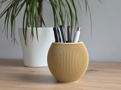 Minimalist Ribbed Japandi Cup - Pen holder - Vase