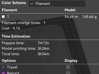3.5hrs @ 166g Print - Top Layer Fixed