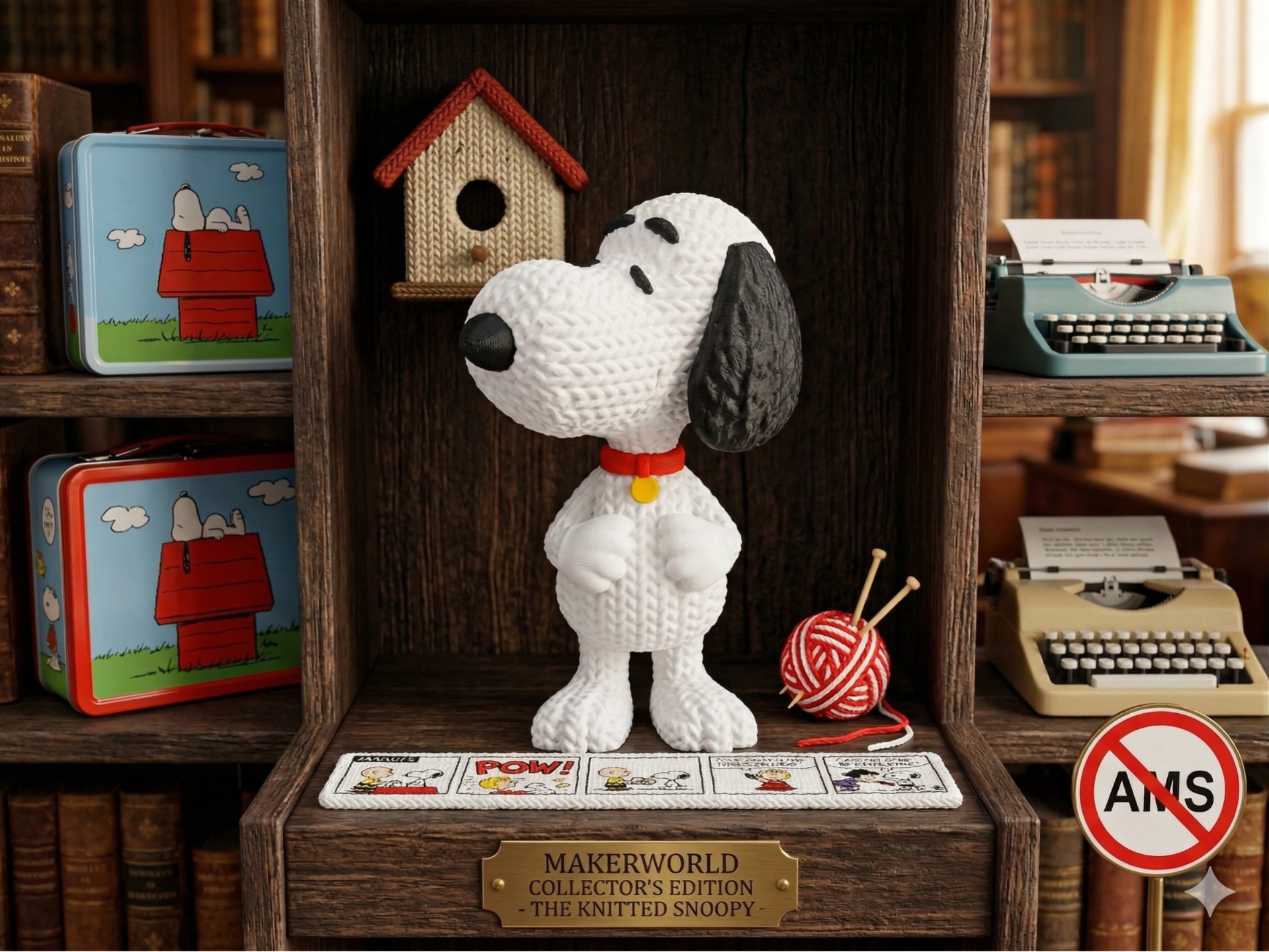 Knitted Multipart Snoopy with Swivel Head