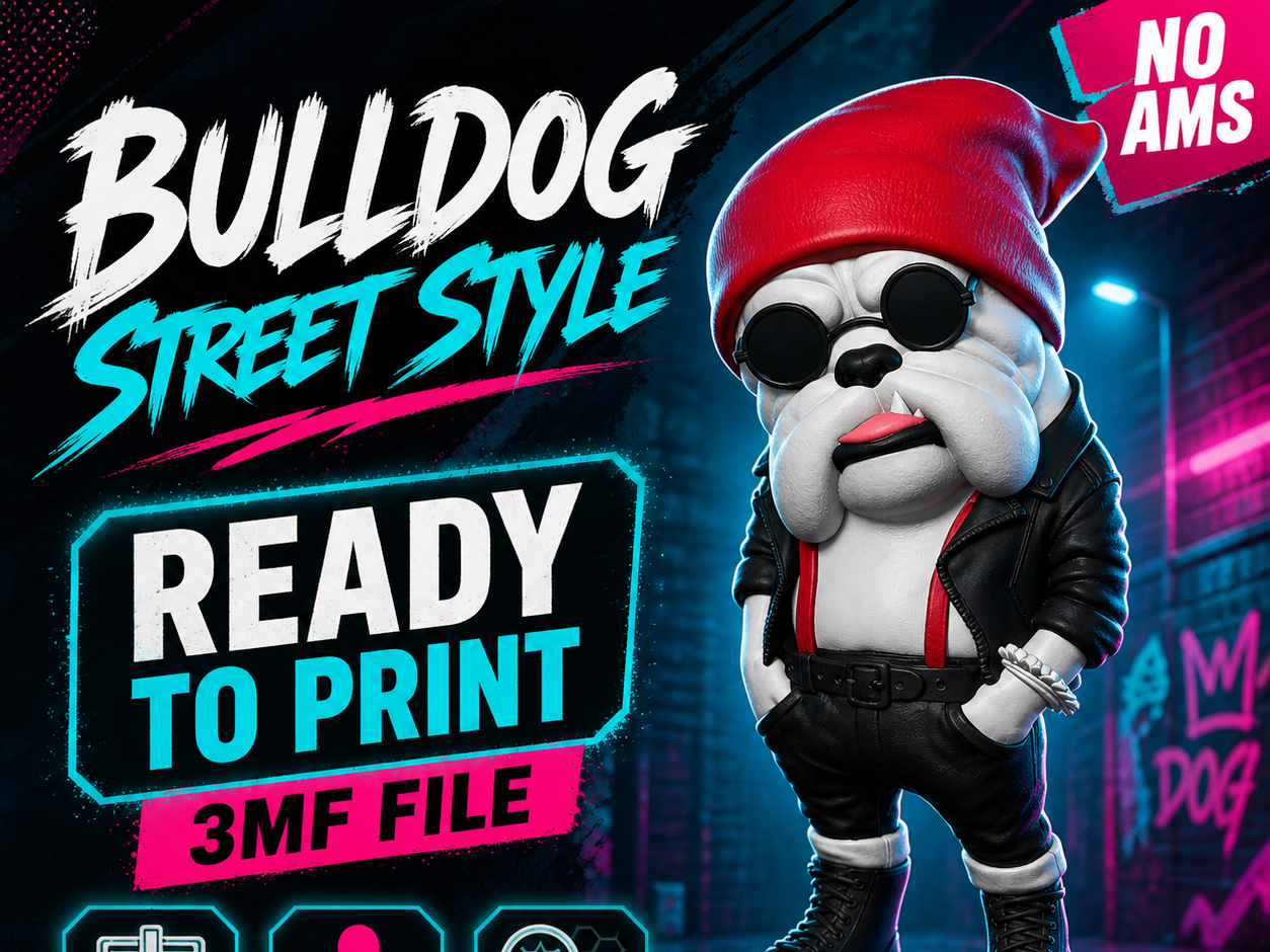 Bulldog Street Style Figure – Multicolor STL & 3MF