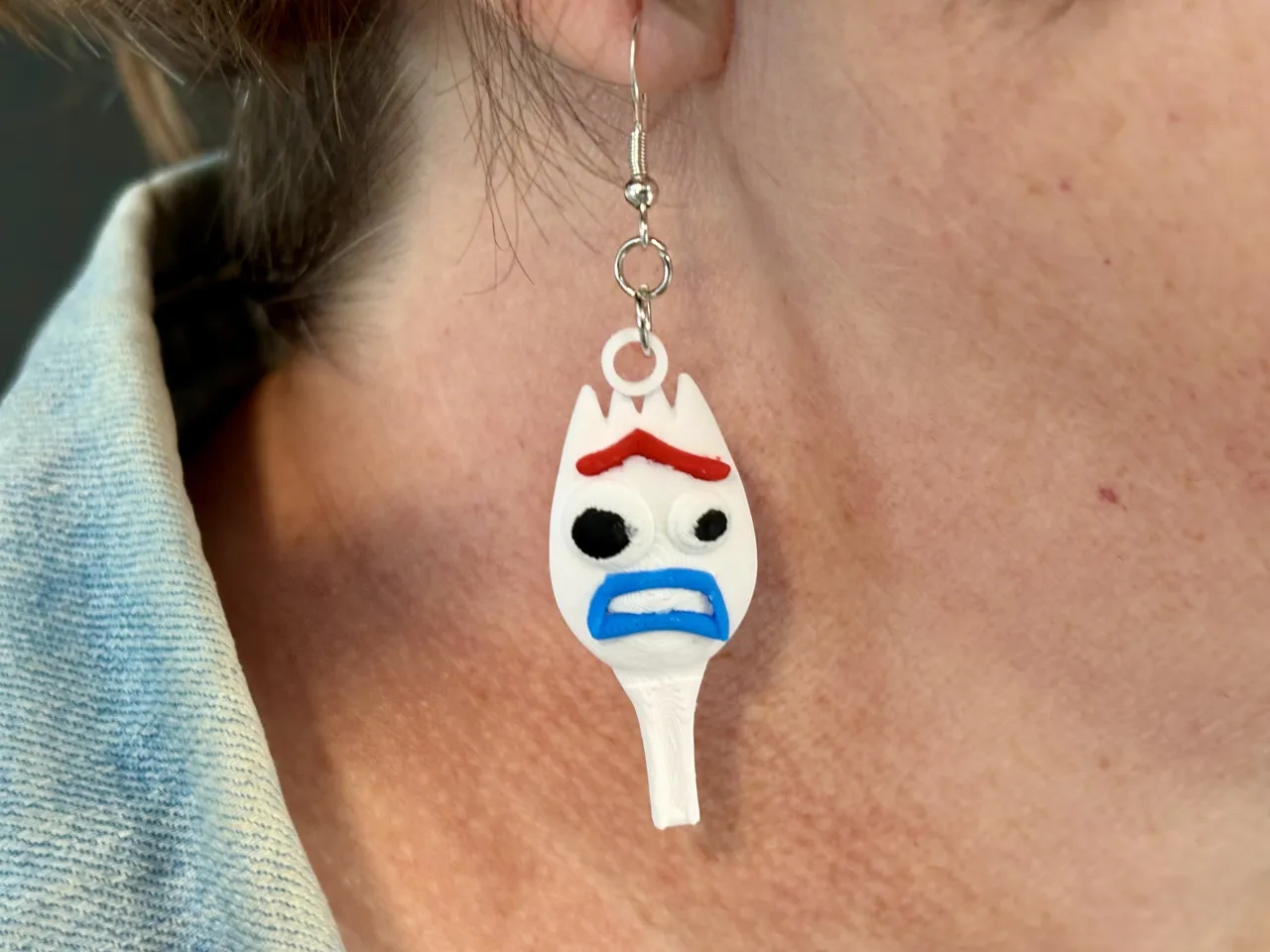 Spork Character Earrings view 3