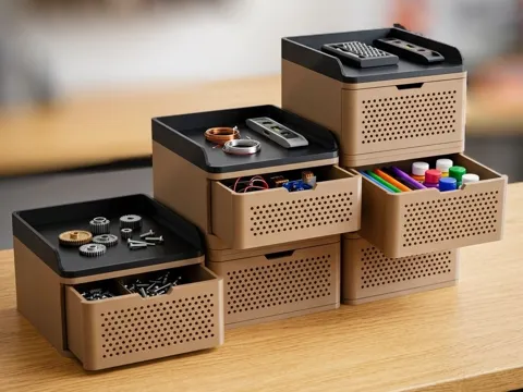 Soporte: AeroStack: 100% Support-Free Modular Drawer System — referencia de MakerWorld