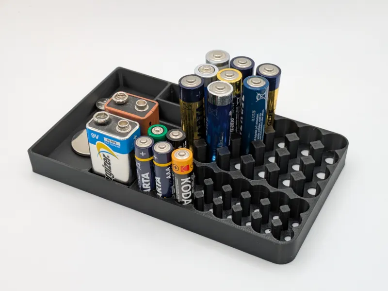 compact battery organizer 54g (24xAA 24xAAA 5x9V) 