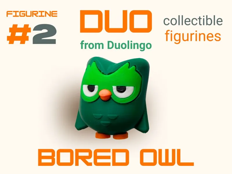 Duolingo Owl Bored Duo Minifigure