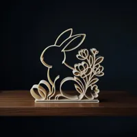 Lapin de Pâques minimaliste aux fleurs — photo 3