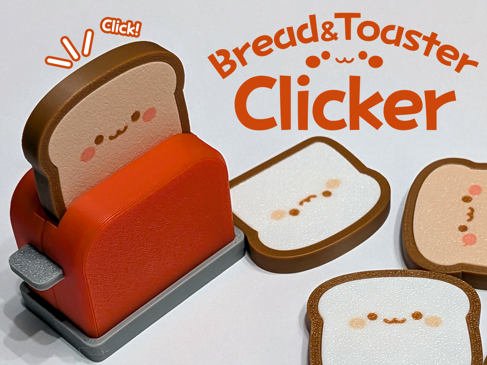 Cute Toast & Toaster Clicker Fidget Toy