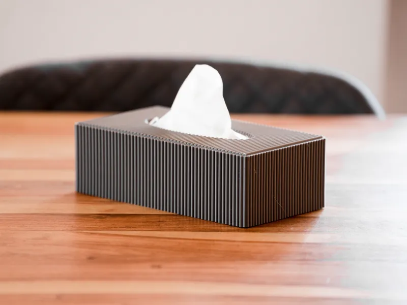 Minimalist Ribbed Tissue Box - Anti-Slip Edition