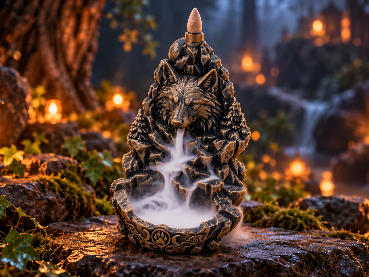 Wolf Backflow Incense Burner – Räucherkegelhalter 3D model
