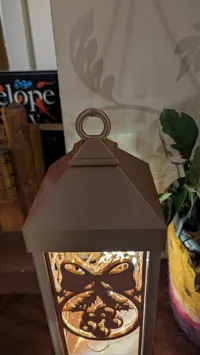Lantern with tall top and a hook