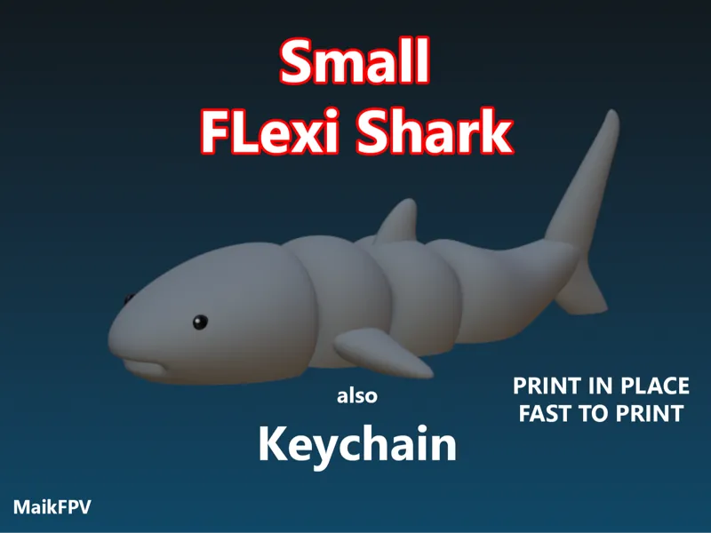 Cute Small Flexi Shark for decoration or keychain