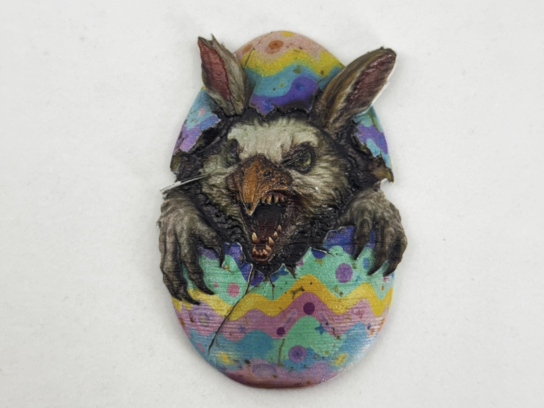 Easter bunny bird egg mutant relief UV print color
