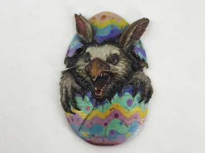 Easter bunny bird egg mutant relief UV print color