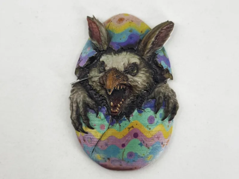 Easter bunny bird egg mutant relief UV print color